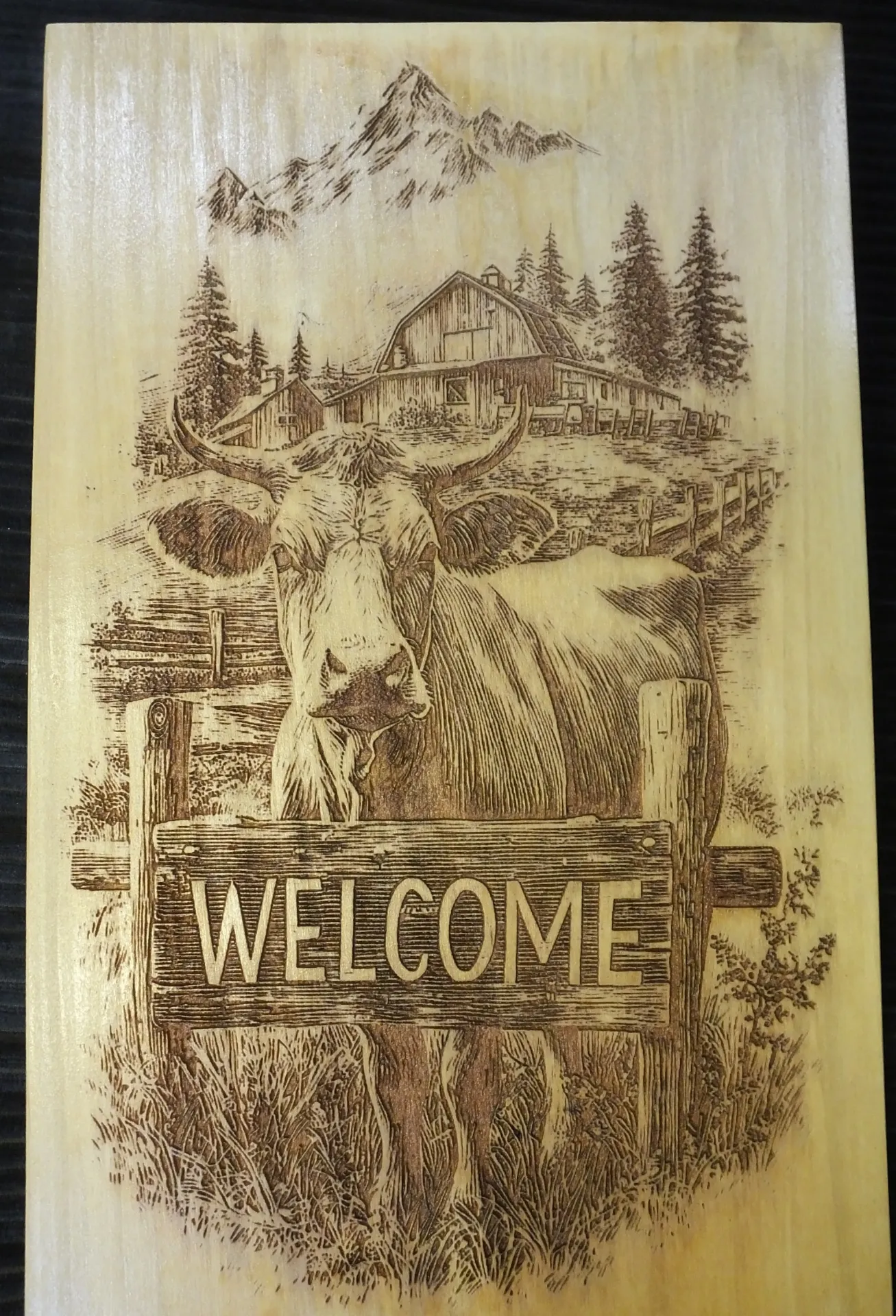 Welcome Cow Farm Engraving