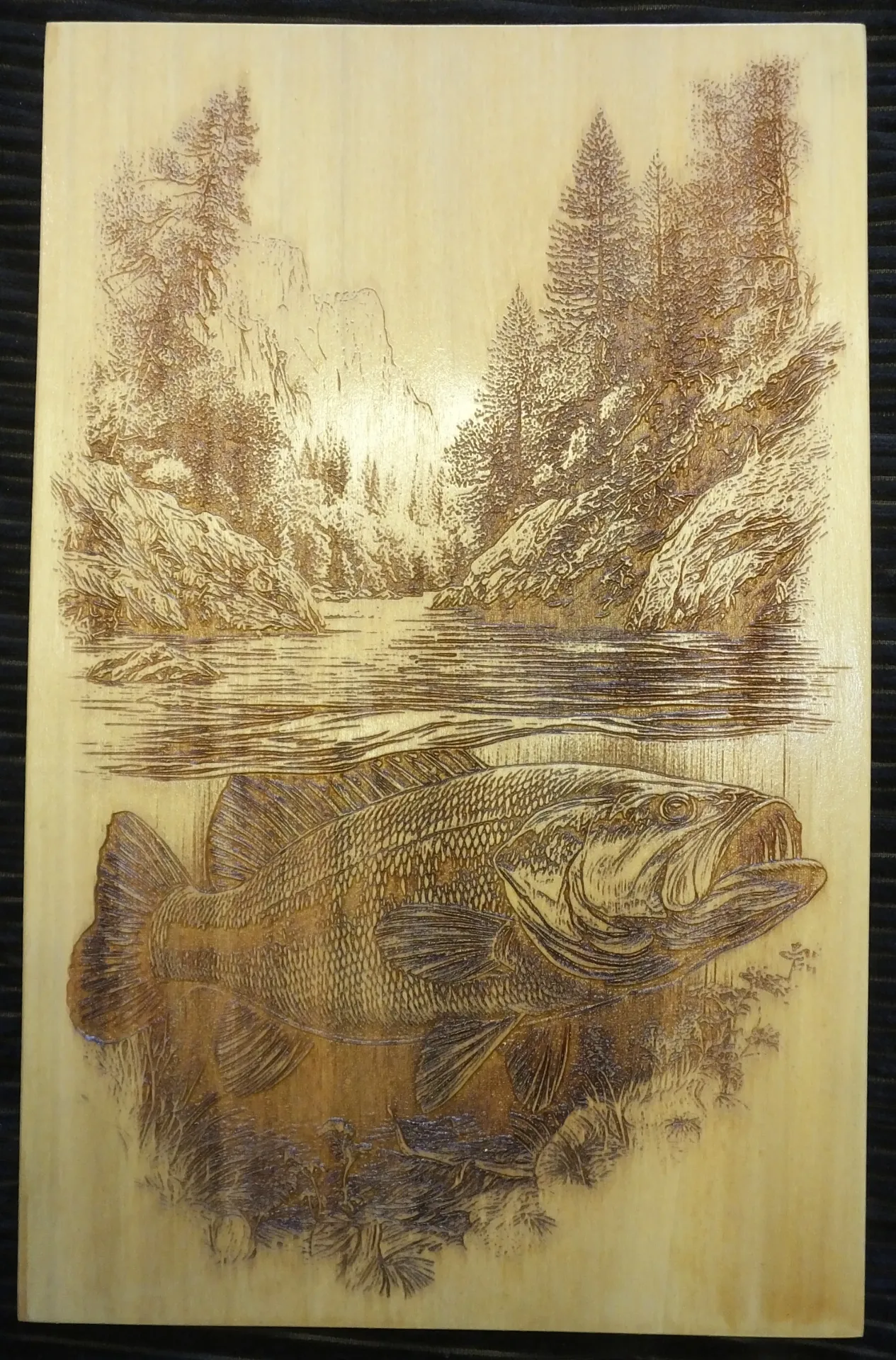 Largemouth Bass with Scenic Background