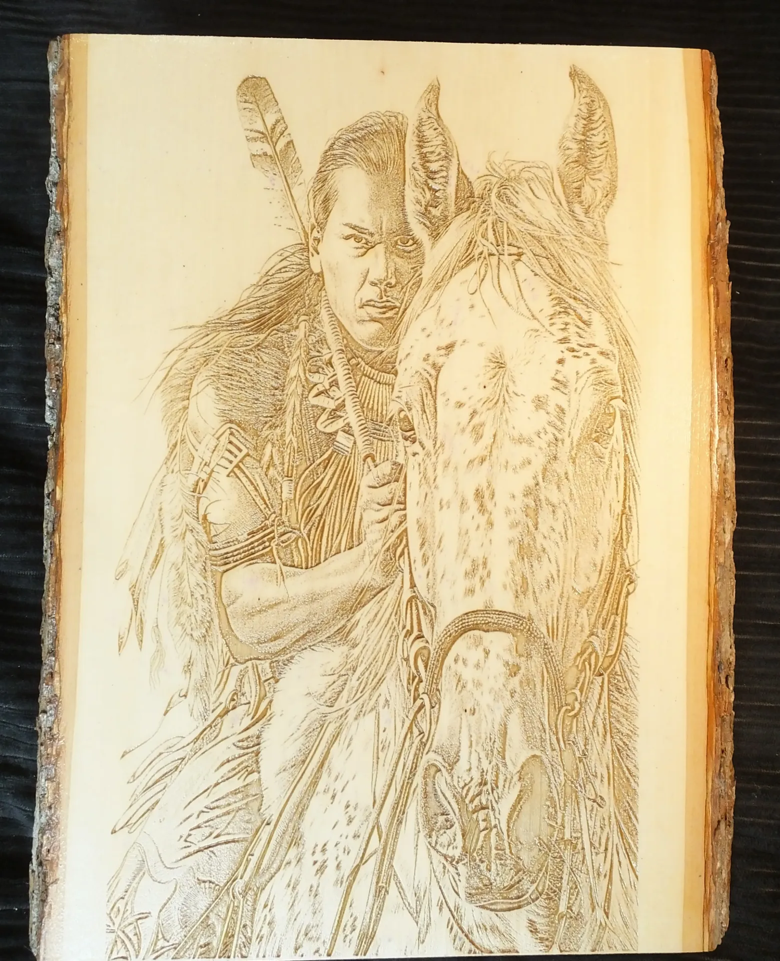 Native American Warrior Mounted on his Horse