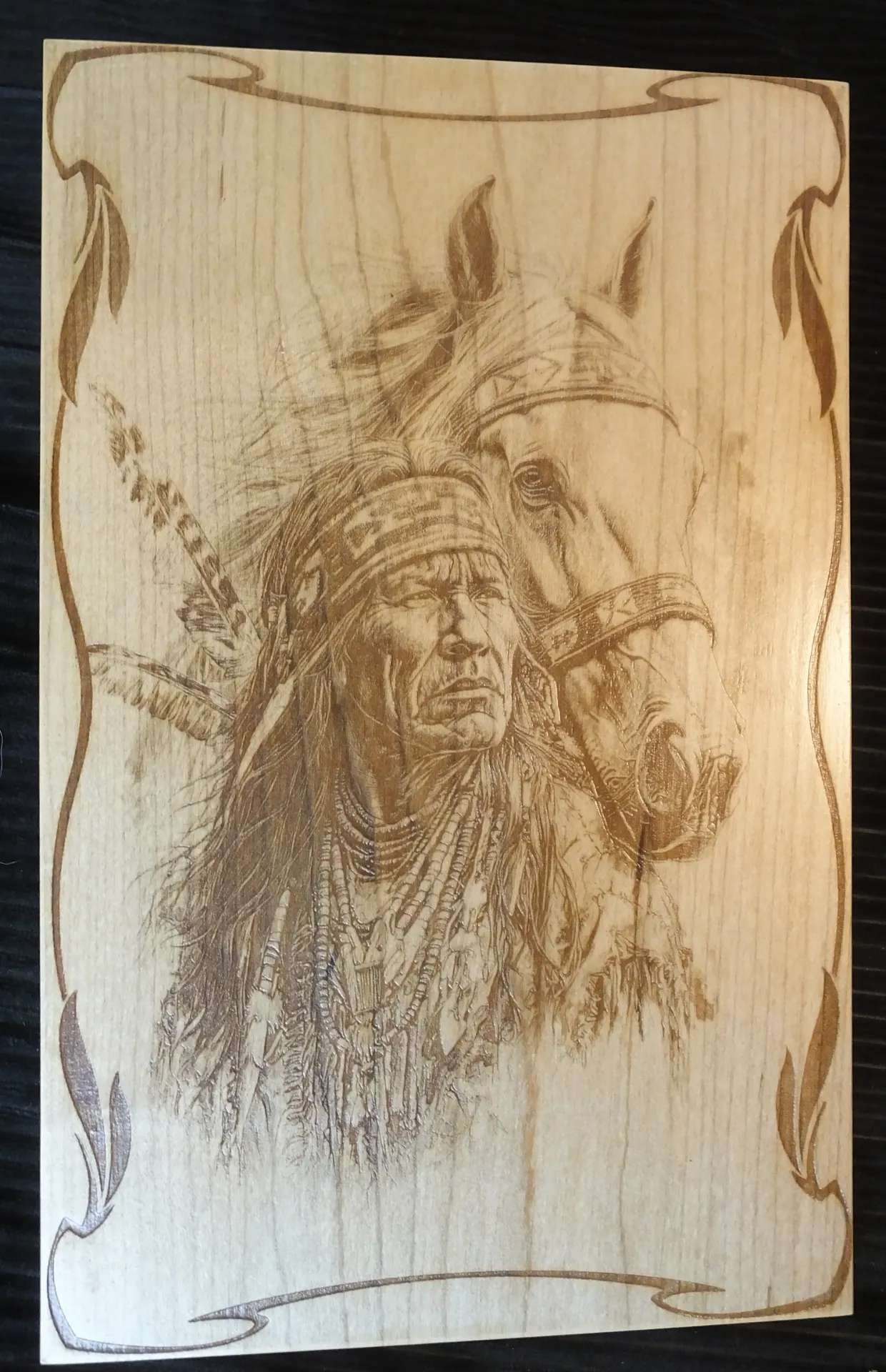 Native Warrior with Horse