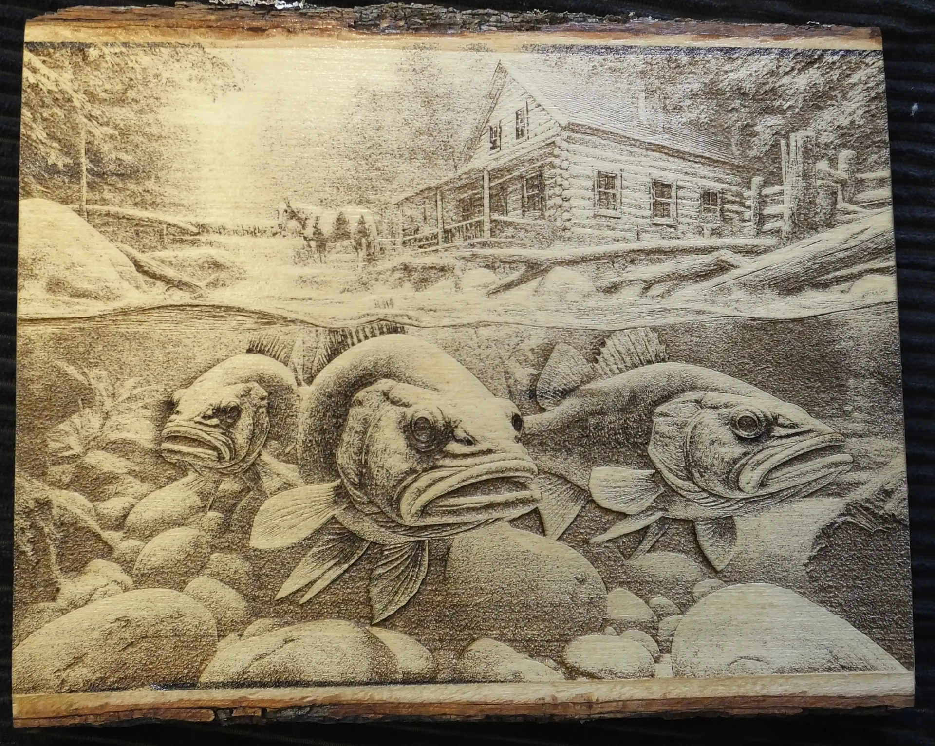 Lunker Bass with Scenic Background