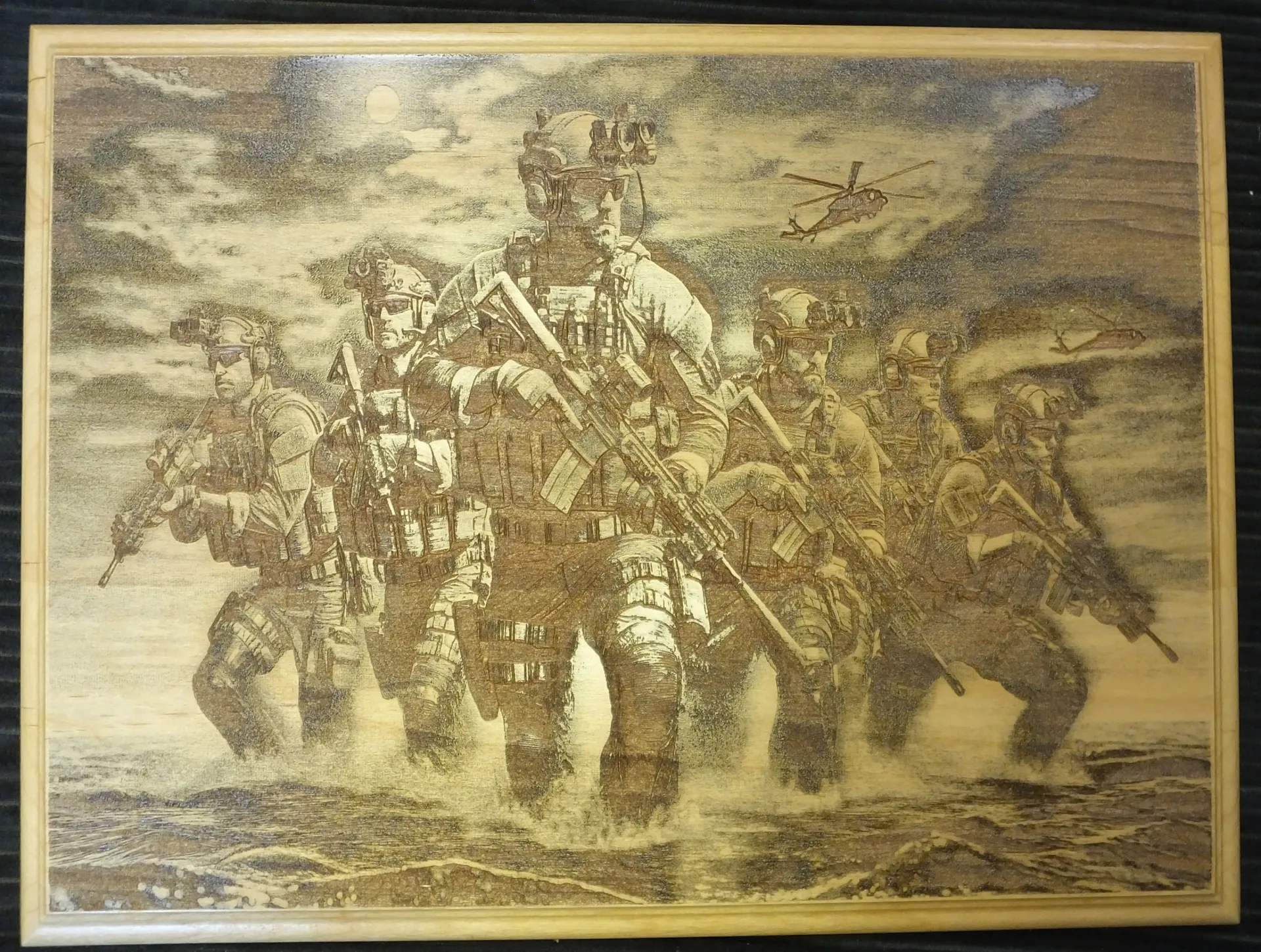 Navy Seals on an Alder Plaque